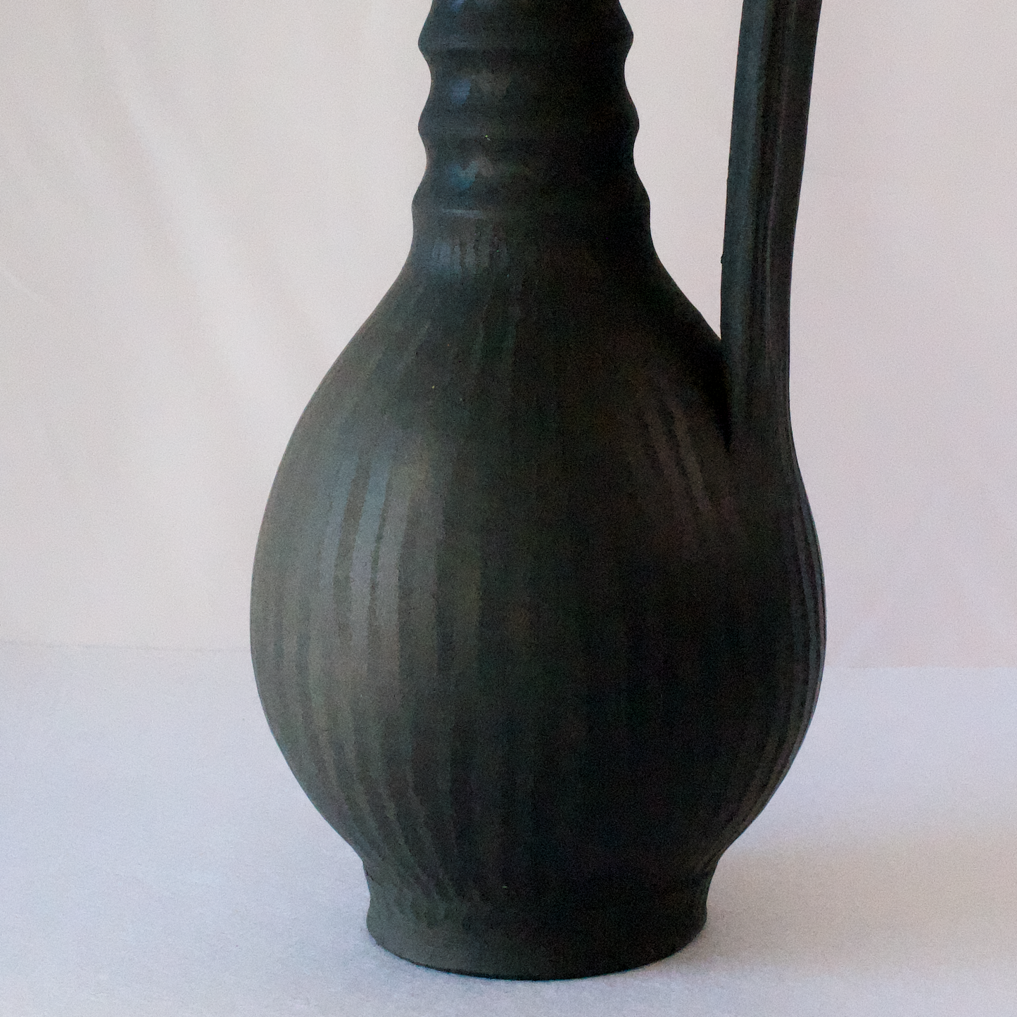 Black Ceramic Wavy Neck Pitcher - Avery