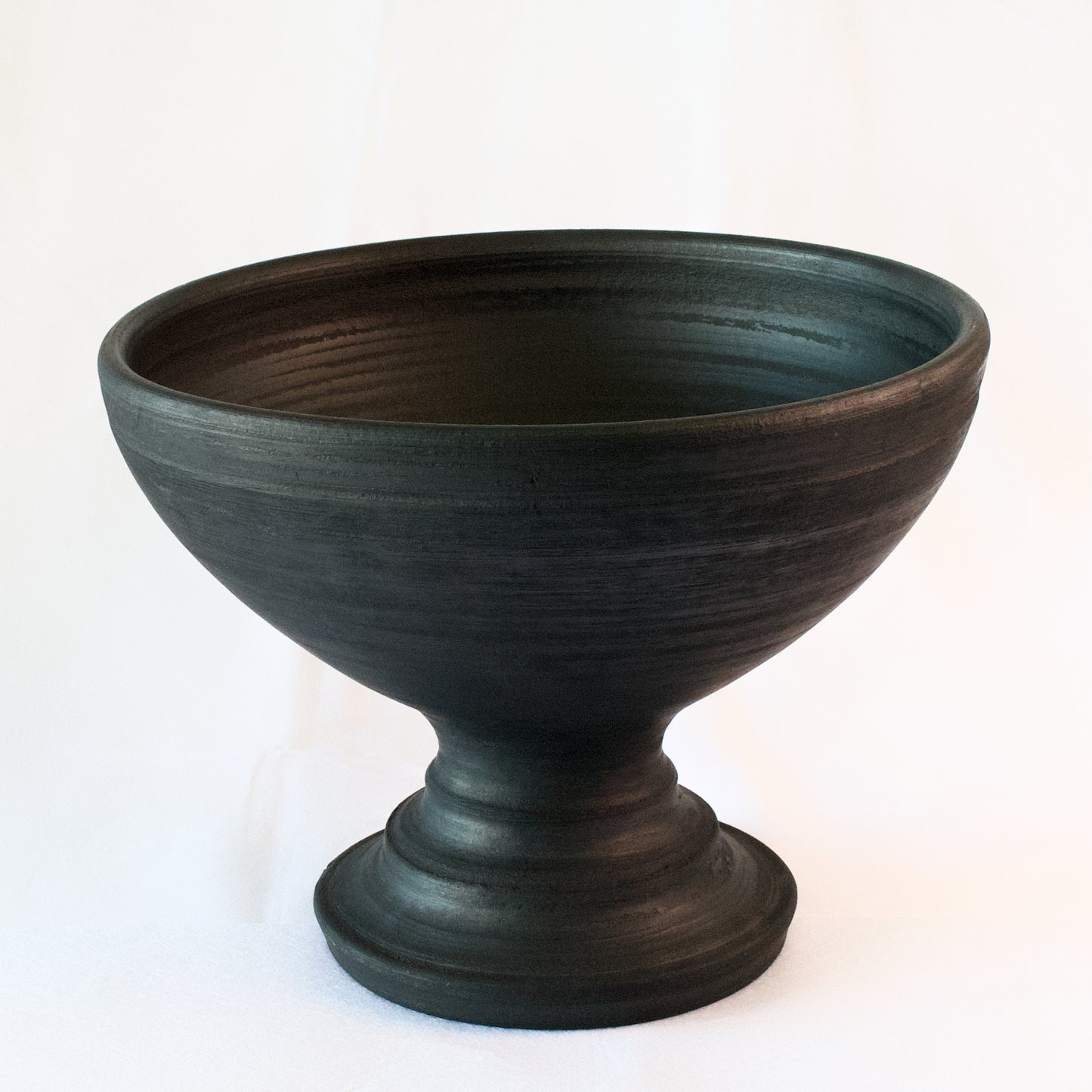 Black Ceramic Bowl with Foot - Ella