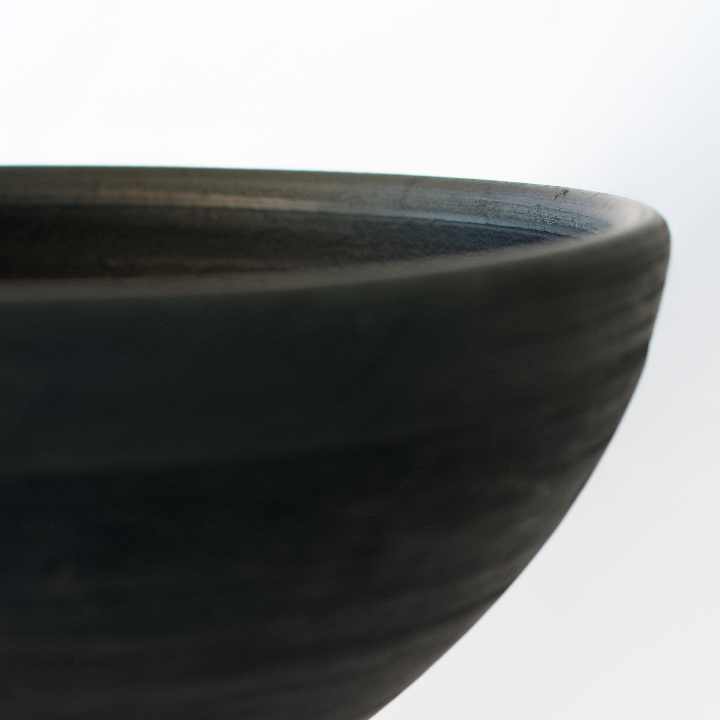 Black Ceramic Bowl with Foot - Ella