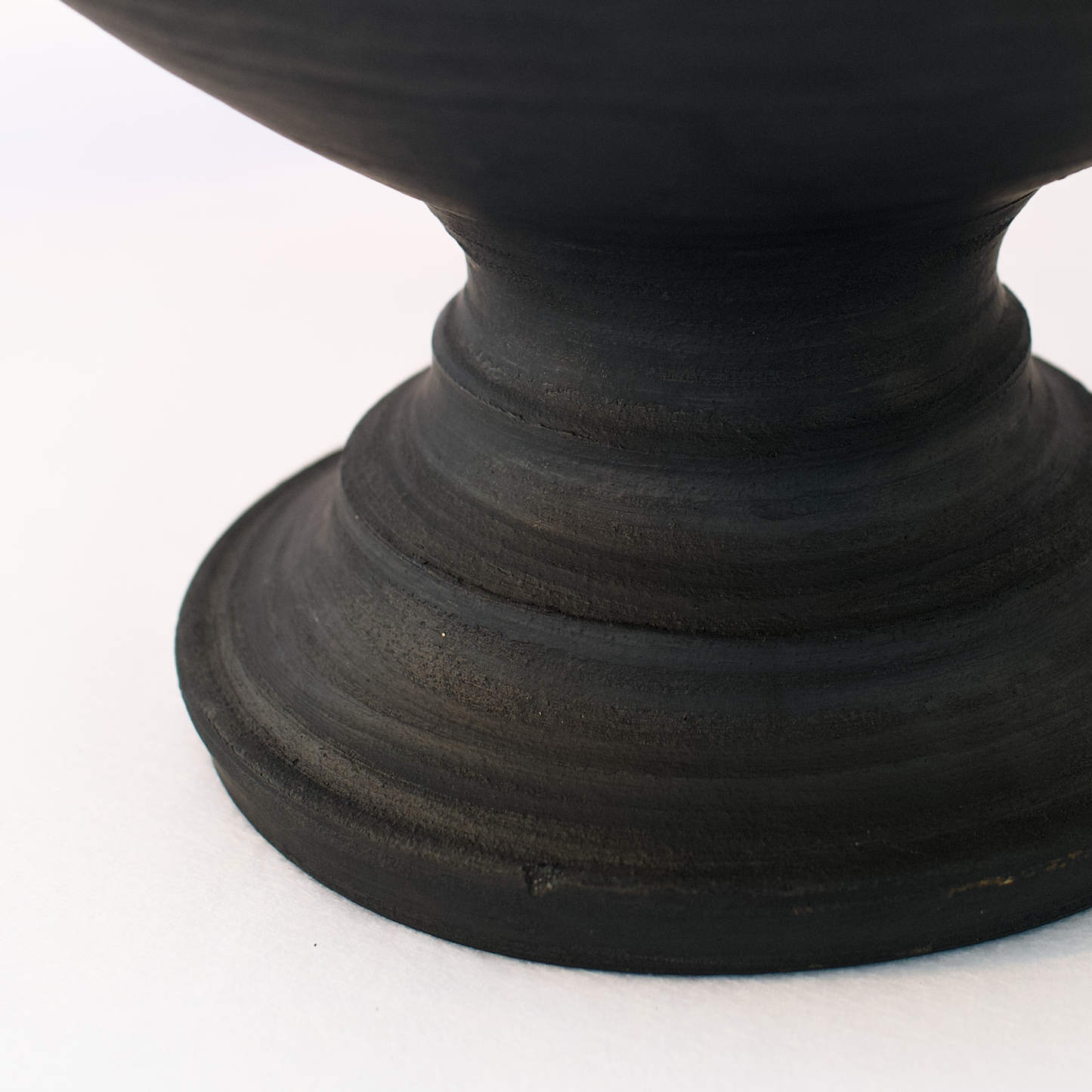 Black Ceramic Bowl with Foot - Ella