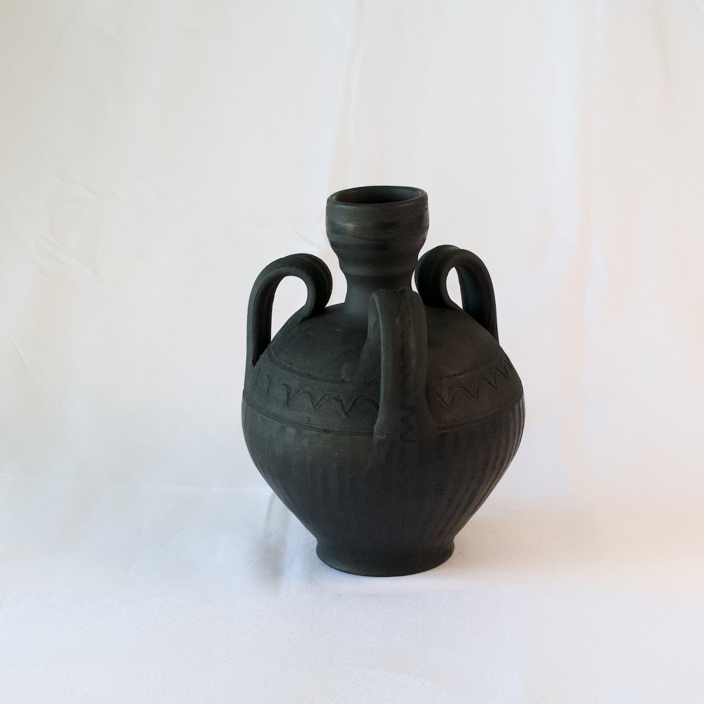 Black Ceramic Small Wine Jug - Karina