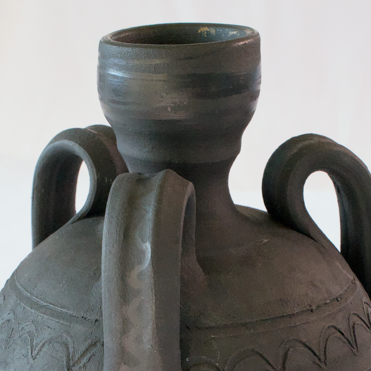 Black Ceramic Small Wine Jug - Karina