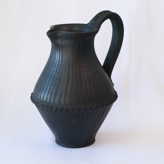 Black Ceramic Water Jug - Abby