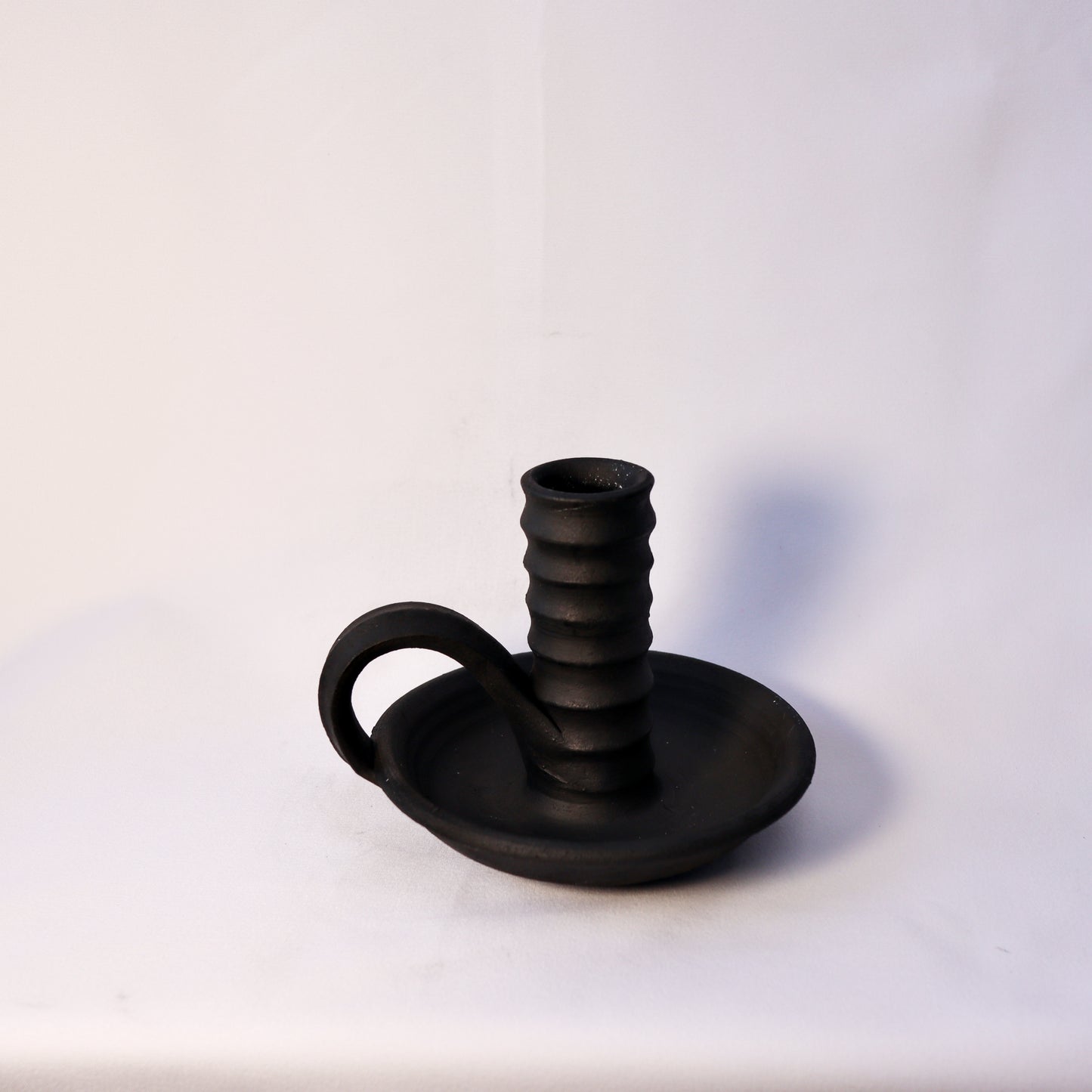 Grace - Black Ceramic Candlestick