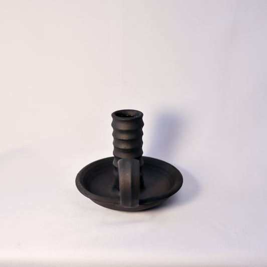 Grace - Black Ceramic Candlestick